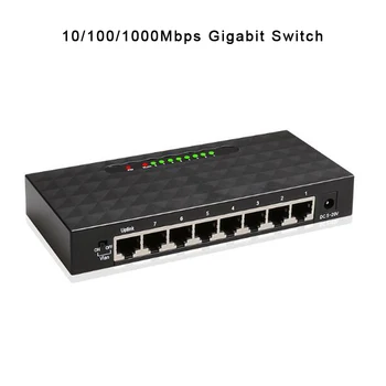 8Port Gigabit Switch 10/100/1000 mbps VLAN-Hub RJ45 Ethernet-Switch Desktop-Netværk LAN-Switch Fuld Halv duplex Udveksling