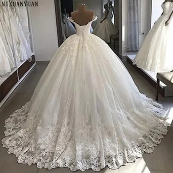 Vintage Vestidos De Novia Casamento 2021 Brudekjoler Bolden Kjole Lace Applique Brudekjole Robe De Mariee Trouwjurk