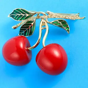 Neoglory Vintage Emalje Red Cherry Brocher for Kvinder 2020 Høj Kvalitet og Elegant, Trendy Smykker Til Fest Gave Til Mor