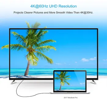 CHOETECH USB Type C til Mini DisplayPort-Kabel USB-C til Mini DP 4K-60Hz HDTV Converter-Adapter Til Samsung-S10 S9 S8 MacBook