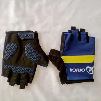 2017 world tour pro team orica Cykling handsker GEL støddæmpning i høj kvalitet sommeren halv finger Cykel handsker Size m-XL