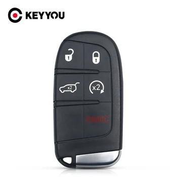 KEYYOU Bil Smart Fjernbetjening Nøgle etui 4+1 5 Knapper Fob Keyless For Dodge Charger Jeep Grand Cherokee 2013