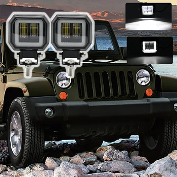 2stk Runde plads Offroad LED Lys Bar Spot Beam 12V Spotlight Til Jeep, ATV UAZ SUV 4WD 4x4 Lastbil Traktor FØRTE Arbejde Lys 12V