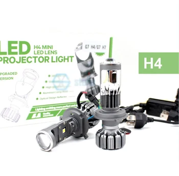2x H4 H7 G7 LED Hi-Low MINI Projektor Linse Forlygter Bil, Motorcykel Klare Skærende Linie Stråle Super Turbo Blæser 12V 5500K 55W 8000LM