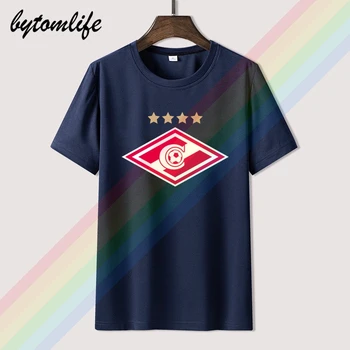 Spartak Moskva Logo T-Shirt Sommer Udskrive Sort T Shirt Tøj Populære Skjorte Bomuld t-Shirts Forbløffende Kort Ærme Unikke Mænd Toppe