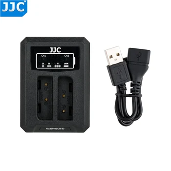 JJC Dual USB Batteri Oplader til Fujifilm NP-95 NP95, Ricoh DB-90 Batterierne på Kameraet Fuji X70 X30 X20 3D W1 X-S1 Erstatter BJ-9