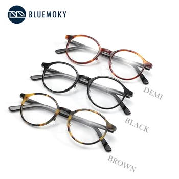 BLUEMOKY Acetat Runde Optiske Briller Ramme for Mænd Brand Designer Vintage Nærsynethed Computer Optisk brillestel
