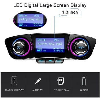 Bil Audio MP3-Afspiller Kit Håndfri Bluetooth FM-Senderen LCD-Aux-Modulator Smart Oplade to USB Gagets