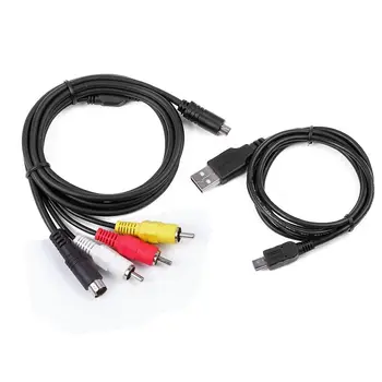 AV A/V-TV Video + USB Data SYNC Kabel Til SONY Videokamera Handycam DCR-SX40/e/l/r