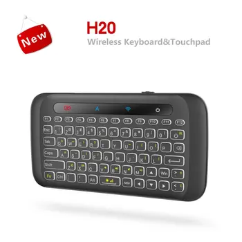 H20 2,4-GHz Trådløse Mini-Tastatur med Baggrundsbelysning Touchpad Air mouse IR Skæve Fjernbetjening til Andorid PC
