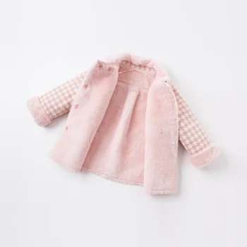 DBZ16126 dave bella vinter-baby girls fashion plaid elsker lommer polstret lag børn toppe spædbarn barn overtøj