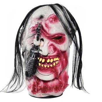 Halloween Horror Latex Zombie Halloween Maske Onde Dæmon Maske Hovedet Fuld Mask Cosplay Parti Rekvisitter