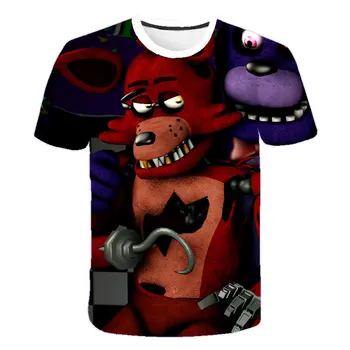 4-14Y børnetøj Tegnefilm Fem Nætter på Freddy 's Drenge Korte Ærmer 3D Funny Boy' s T-shirt