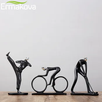 ERMAKOVA Moderne Abstrakt Kunst-Harpiks Sportsmand Figur Atlet Skulptur Tennis Statue Hjem, Kontor, Stue Dekoration