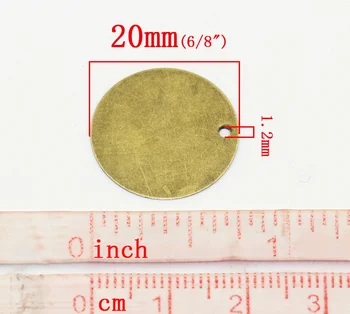 Doreen Boks Dejlig Blank Stempling Tags Vedhæng Runde, Antik Bronze 20mm Dia,200PCs (B22462)