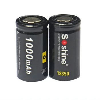 Gratis forsendelse 2stk Soshine 18350 Li-ion-batteri 3,7 V 1000 mah genopladeligt batteri