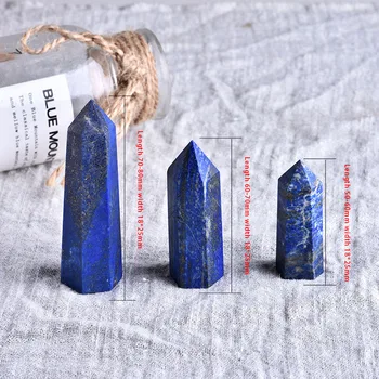 1PC Naturlig Krystal Lapis Sekskantet Kolonne Crystal Punkt Mineral Ornament Magic Reparation boligindretningsprodukter DIY Gave Dekoration