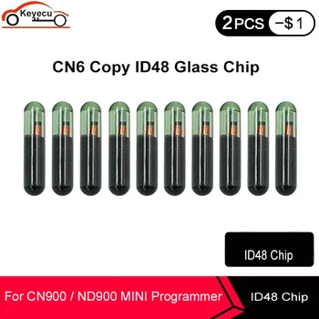 KEYECU 10stk/masse CN6 Kopi ID48 ID 48 Chip Transponder Glas Chip Blank Cloner Bil Centrale Chip for CN900 / ND900 MINI Nøglen Programmør