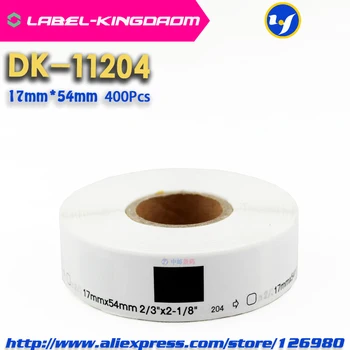 10 Refill Ruller Kompatibel DK-11204 Label 17mm*54mm 400Pcs Kompatible Brother Label Printer Hvide Papir DK11204 DK-1204