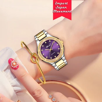 MISSFOX Kvinder Quartz Ure Business Armbånd Lilla Skive Beauté Håndled dameur 2020 Vandtæt Kvindelige Armbåndsur Engros