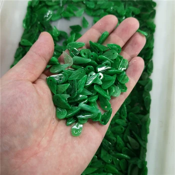 10PC Grøn Jade-10mm Blad Perle Mode Tilbehør DIY Armbånd Charme Smykker håndlavede og Lykke Amulet Gaver