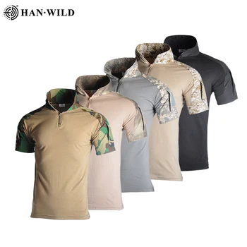 Mænds Udendørs Taktisk Militær Camouflage T-shirt i Åndbar US Army Combat T-Shirt Hurtig Tør Camo Jagt, Camping Vandring Tees