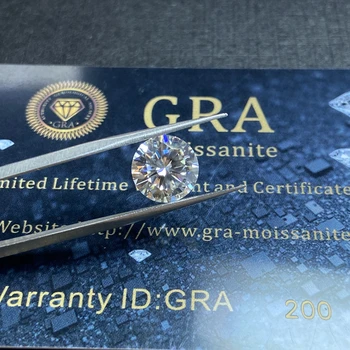 Lab diamant Moissanite fremragende 1,0 ct Karat 6.5 mm GH Farve Runde Strålende Cut VVS1 ring DIY armbånd smykker