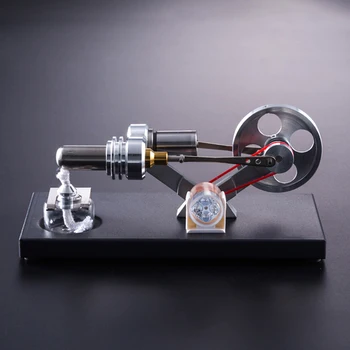 Varm Luft Stirling-Motor Model DIY Kit med 4stk Led-Lys El-Generator Fysik Pædagogisk Legetøj undervisningsmidler