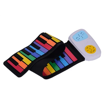 49 Nøgler, Elektroniske Tastatur Klaver Rainbow Roll-Up Klaver Farverige Silicium Taster, Indbygget Højttaler Musikalske Uddannelse Legetøj til Børn
