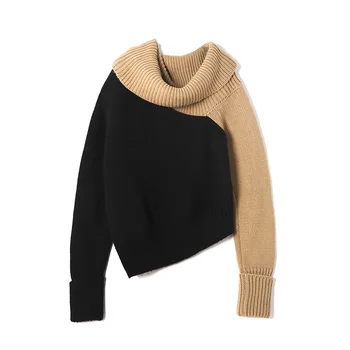 Kvinder, Off Skulder Uregelmæssige Sweater Kappe Poncho Pullover Lang Top Skjorte Bluse D630