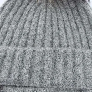 Forælder Barn Vinter Hat Til Børn Ægte Pels Pom pom Hat til Børn Vasket Uld Bløde strikhue Ører Beskyttelse Beanie Huer