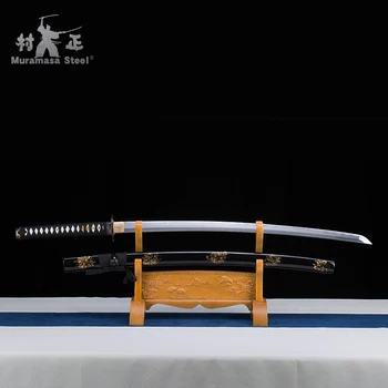 Ægte Japansk Katana-1045 Carbon Steel Blade Full Tang knivskarpe-41 Inches Samurai Sværd-Håndlavet Nye ANKOMST-Skinnende Sort