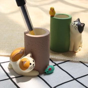 Japansk Kreative Søde Shiba Inu Kat Pen Indehaveren Desktop Papirclips, Smykker, Kontorartikler, Opbevaring Pen Indehaveren Dukke Pynt