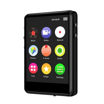 2,4 tommer fuld touch-skærm, Bluetooth 5.0 mp4-afspiller med indbygget højttaler med e-book FM-radio optager video, afspilning