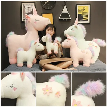 Unicorn Plys Legetøj Rainbow Glødende Vinger Udstoppet Enhjørning Dukke Dyr Hest Legetøj Til Pige