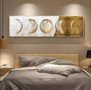 Naturlige Abstrakt Kunst Moon Eclipse Maleri på Lærred Væg Kunst Plakat og Print Cuadros Væg Billeder til stuen Home Decor