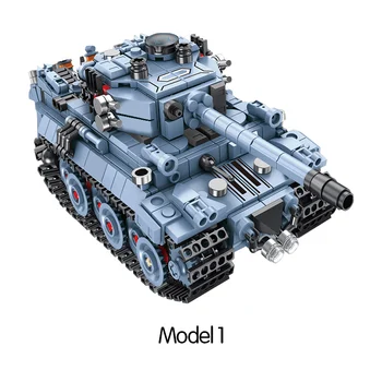 827Pcs City Militære M1A2 Kamp Tank byggesten Tiger Tunge Tank WW2 Deformation Robot Mursten Legetøj til Drenge