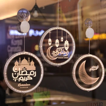 EID Mubarak Moon Star Jul Garland LED Curtain String Lys Dekorative Ferie Lampe, Bryllup Fe Lys Ramadan Indretning