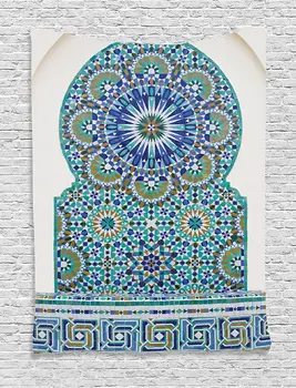 Marokkansk Indretning Gobelin Keramiske Fliser Med Gamle Øst Mønster Dekorative Omkap