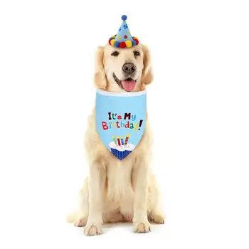 Legendog 1pc Dog Bandana Kreative Søde Dejlige Pet Bib Pet Bandana Med Pet Hat Til Fødselsdag Tilbehør til Beklædningsgenstande Pet Supplies