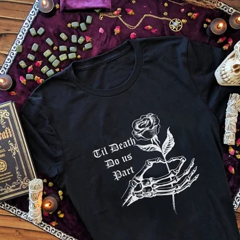 Kvinder Skelet Udskrift Mørk Gotisk T-Shirt Grunge Stil Overdimensioneret Sort Tshirt Kvindelige Edgy Mode Graphic Tee Æstetisk Tøj
