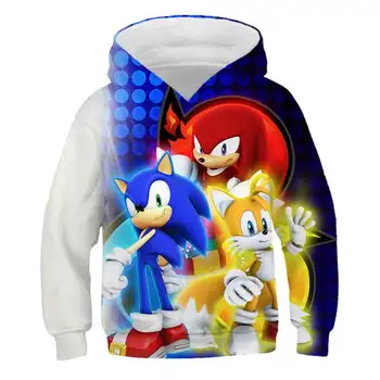 Sonic the Hedgehog 2020 Efterår og vinter hot salg Kids Drenge Piger Hoodie Tøj, Tøj og Hættetrøjer Sweatshirts polyester Hoodied