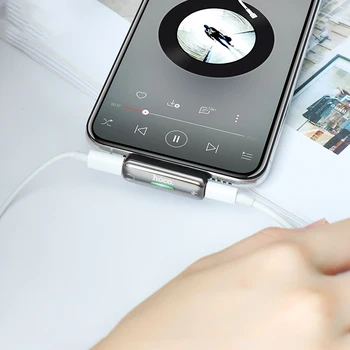 HOCO 2in1 Audio Kabel-Hurtig Opladning Audio Converter Musik Adapter til iPhone 11 Pro Max antal XS Antal XR-X 8, Plus Støtte MIC Ringer