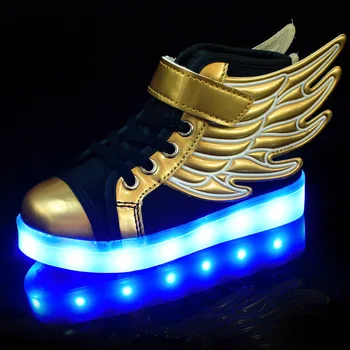 Jawaykids Børn Glødende Sneakers USB-Genopladelige englens Vinger Lysende Sko til Drenge,Piger, LED-Lys, der Kører Sko Børn