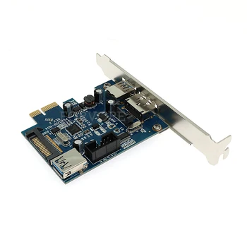 2x USB3.0 Magt eSATA-PCIe-Kort 9pin USB eSATA PCI-e-Adapter Omformer Kort med SATA-strømstik