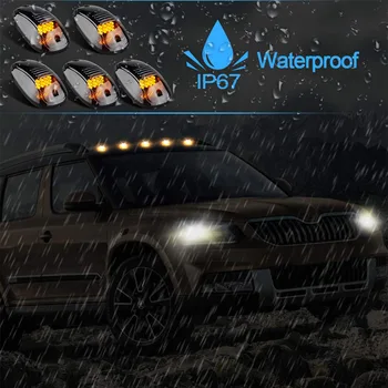 WHDZ 5pcs Amber Gul LED Cab Roof Top Markør spillerum Lys For Ford Lastbil SUV, 4x4 Pickup Top Markør Kører Ret