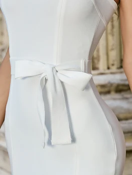 Nyeste Sommer Mode Sexet Stropløs Backless Havfrue Hvid Bodycon Kvinder Bandage Dress 2020 Elegante Evening Party Dress Vestido