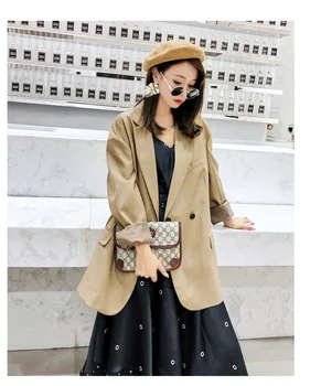 Fatika 2019 Foråret Efteråret Overdimensionerede Stilfulde Solid Blazer Basic Langærmet Lommer Casual Streetwear Dame Blazere Til Kvinder Tøj