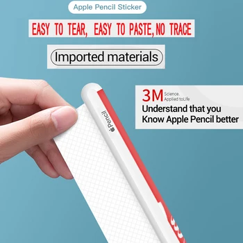 ZVRUA For Apple Blyant 1 2 klistermærker Ridsefast Ultra Tynd Malet klistermærker Touch Stylus pen mærkat, Non-slip Beskyttende papir