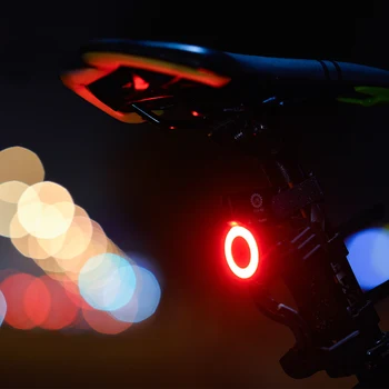 HJULET OP Kreative Cykling USB-Genopladelige LED-bike Cykel Hale Advarsel Lys Bag Sikkerhed 5 Tilstande Hjertet Cirkulære Formede